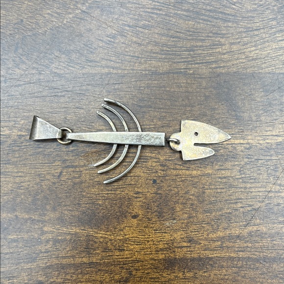 Silver Fish Skeleton Pendant